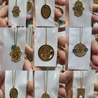 Collar con Colgante Geométrico de Acero Inoxidable Plateado, Personalizado con Caligrafía Árabe Musulmana Islámica para Ramadán y Eid