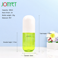 Vente en gros de flacons en PET de 60 ml/300 ml en forme de capsule, lotion, shampoing, soins de la peau, écologiques, portables, étiquette privée, fabricant de produits de beauté