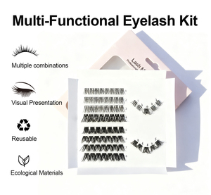 Cils en grappe de luxe réutilisables en faux <span class=keywords><strong>vison</strong></span> noir naturel, faits à la main, légers, pré-mappés, effet wispy, pour la vente en gros, DIY, marque privée, fournisseur - Product Image 2