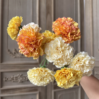 Guerlande artificielle simple tige de carnations roses décoratives en plastique et soie pour la Fête des Mères, les mariages, les arrangements floraux extérieurs et la photographie