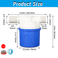 Válvula de flotador para tanque de agua con logotipo personalizado, cierre automático, control de nivel de agua, válvula flotante horizontal para tanque de agua