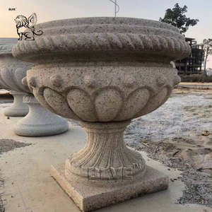 BLVE estilo europeo casa decoración <span class=keywords><strong>Exterior</strong></span> piedra Natural relieve <span class=keywords><strong>maceta</strong></span> tallada a mano Cisne mármol jardín Macetas - Product Image 5