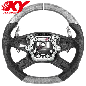 Volant en cuir carbone argenté personnalisé avec palettes de changement de vitesse pour Mercedes Benz E63 G63 G500 G350 E550 E350 GL63 W219 - Product Image 1
