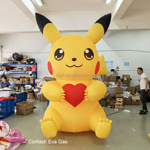 Nouveau modèle de <span class=keywords><strong>Pikachu</strong></span> gonflable géant léger mené par dessin animé de la conception 3m avec le coeur rouge à vendre - Product Image 1