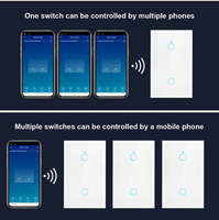 Interrupteur mural Wifi Tuya sans neutre et avec neutre, système de contrôle de l'éclairage mural, interrupteur mural intelligent 1/2/3/4 gangs pour hôtel/maison avec Alexa Google