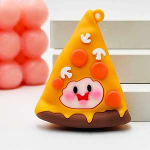 Anpassbare Schlüssel bund Hamburger Pommes Pizza Hot Dog Emulational Food PVC Charm Küche Dekoration Tasche Zubehör - Product Image 4