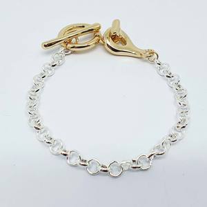 Cadena de Acero Inoxidable con Cierre de Palanca OT; Conjunto de Pulseras para Mujer; Joyería Hecha a Mano. - Product Image 1