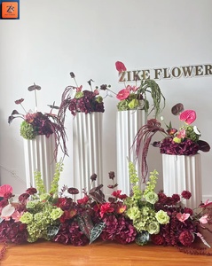 ZIKE el yapımı yapay yeşil ve kırmızı çiçekler ortanca sıcak satış yapay çiçek Arch düğün arka planında düğün için - Product Image 4