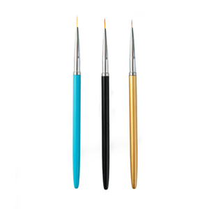 Kit de pinceaux à ongles ombrés à manche métallique 3 couleurs, outils de peinture fine style aérographe pour la création d'art sur ongles en gel - Product Image 2