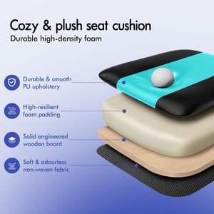 Chaise de jeu inclinable avec barre lumineuse LED RGB au design moderne, en cuir PU, échantillon gratuit pour les joueurs, vente en gros en usine bleue - Product Image 6