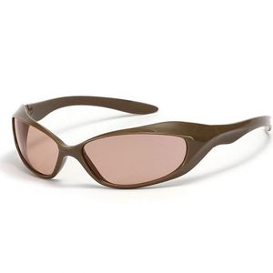 Lunettes de soleil personnalisées avec logo, pour hommes et femmes, style steampunk Y2K, protection UV400, monture petite, œil de chat, lunettes de sport - Product Image 3