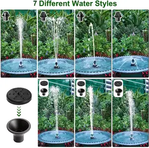 Mini Solar Fountain Pool Water Pump With LED Lights And Adapter Included Watering Brushless Energy-saving Plants Watering Kit