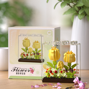 Bloques de Construcción Compatibles, Ramo de Flores, Caja de Flores Qimeng, Cubierta Acrílica, Maceta, Bloques de Construcción Ensamblados, Juguetes Educativos - Product Image 6