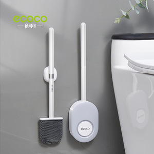 Ecoco Toilet Brush Set Wall Mounted Oval Shape Durable Brush Easy To Clean For Bathroom - Product Image 1