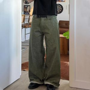 Jeans en denim selvedge japonais épais pour fabricants de vêtements, avec logo personnalisé, en denim brut, coupe large et baggy pour hommes - Product Image 2