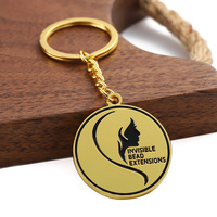 Promo Vente Double Face Logo Porte-clés Pas Cher Personnalisé Qr Code Logo Porte-clés Métal Or Doux Émail Porte-clés