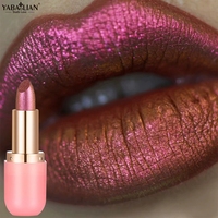 Nouvelle Mode Métallique Bleu Violet Caméléon Rouge À Lèvres Paillettes Diamant Changement De Couleur Vert Brillant À Lèvres Perle Brillant Charmant Maquillage