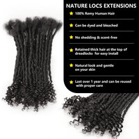 Commercio all'ingrosso di cultura con estremità ricci 100% extension di veri capelli umani in pieno extension Dreadlock fatte a mano