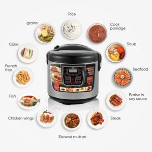 Vaporizador de alimentos y olla arrocera digital programable multiusos de 5L con cuenco antiadherente que incluye taza medidora y paleta - Product Image 3