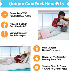 إسفين ميموري فوم جانبي للساق للنوم ، إسفين مريح ، يدعم الفندق ، يستخدم النساء الحوامل ، عرق النساء - Product Image 3