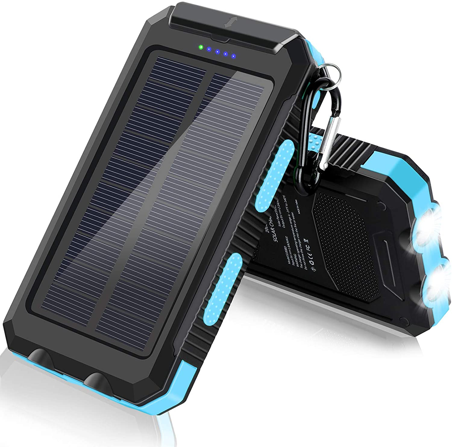 2024 nuevo trabajo impermeable Solar 20000mAh PowerBank portátil 20000mAh cargador Solar con puerto USB Dual para carga de todos los teléfonos