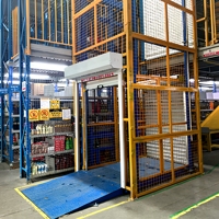 Industrieller Lastenaufzug für Lagerhallen mit 2 Etagen, Hydraulischer Zwischengeschoss-Warenlift für Frachttransport