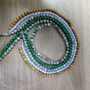 ลูกปัดหินธรรมชาติลูกปัดกลมหลวมสำหรับทำเครื่องประดับอุปกรณ์งานฝีมือ DIY - Product Image 4