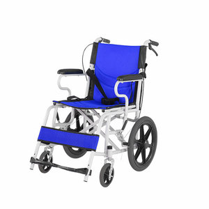 Fauteuil roulant manuel léger, pliable et portable pour personnes âgées et handicapées, disponible en noir et rouge - Product Image 3