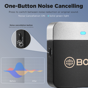 Boya BY-M1V Tốt Nhất Facebook Dòng Sống Không Dây Ve Áo Microphone ANC Hoạt Động Tiếng Ồn Hủy Bỏ Cho Vlog Người Sáng Tạo Nội Dung Podcast - Product Image 6