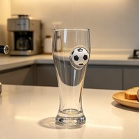   Verre à bière et à jus à thème football, avec dégradé de couleurs, idéal pour les bars et les bières artisanales