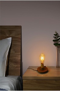 Vintage Fashion Nordic Retro <strong>Table</strong> <strong>Lamp</strong> with E27 Fitting Dome Wood <strong>Shade</strong> <strong>for</strong> Hotel Living Room &amp; Bedroom Decor or Night Lighting - Product Image 3