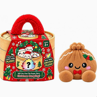 Jouet promotionnel de Noël en peluche en forme de boulette, jouet anti-stress à presser avec panier vapeur, cadeau mignon en forme de boulette