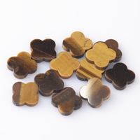 Prix usine 5x5mm-23x23mm pierre d'oeil de tigre naturel 2mm épaisseur trèfle à quatre feuilles pierres précieuses en vrac pour la fabrication de bijoux