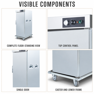 Armoire chauffante professionnelle à porte simple 220V 2.62kW, chariot chauffant 11 niveaux pour aliments, idéal pour hôtels, restaurants et cuisines de traiteur - Product Image 4