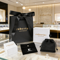 Boîte à bijoux et sac en carton personnalisés pour petits bijoux, avec logo imprimé