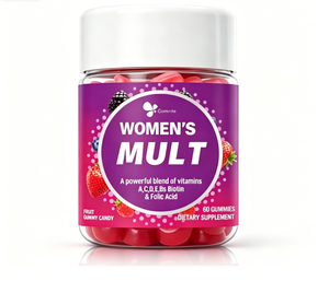 Gummies multivitaminées personnalisées avec logo privé pour femmes, avec vitamines A, C, D, E, acide folique et biotine pour la santé des femmes - Product Image 1