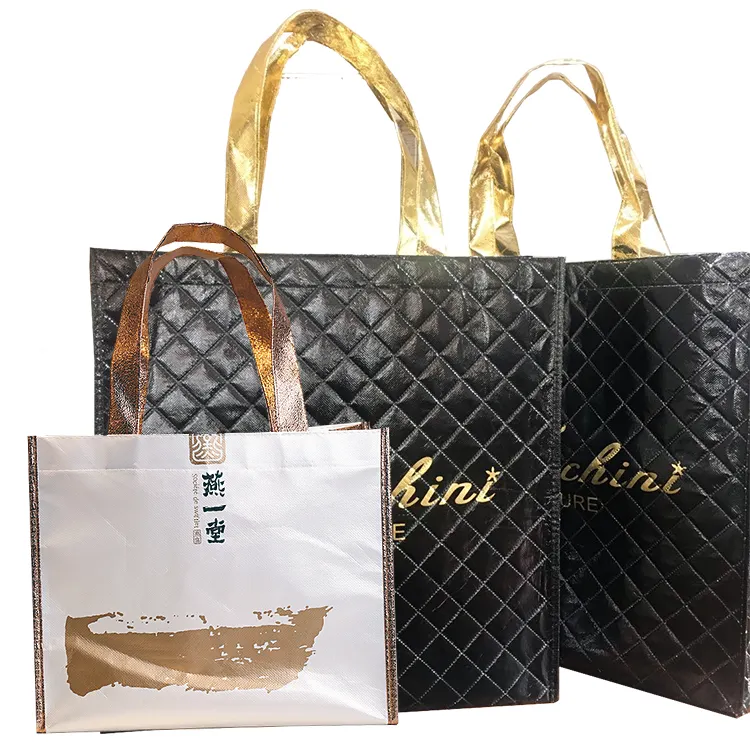 Custom Printed Promotional Logo Foldable Recycle PP Laminat Non Woven Reusable Shopping Bag Custom Fashion Tote Bag Shopping Bag
