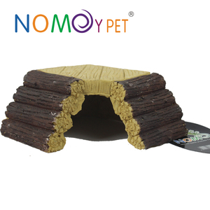 NOMOYPET Hot <span class=keywords><strong>Sale</strong></span> Imitation Holz Reptilien verstecken Höhle aalen Plattform mit Kletter leiter für Schildkröten - Product Image 3