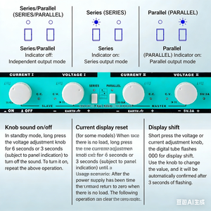 แหล่งจ่ายไฟฟ้ากระแสตรงแบบปรับค่าได้สองระดับ สามเอาต์พุต 50/60Hz ประสิทธิภาพ 90%  พร้อมระบบควบคุมแรงดันไฟฟ้าอัตโนมัติ  แรงดันไฟฟ้าขาเข้า 220V รุ่น <span class=keywords><strong>ZHAOXIN</strong></span> KMD-3210D-II - Product Image 3
