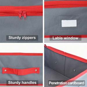 Caja de Almacenamiento Rectangular Grande Debajo de la Cama con Cierre de Doble Cremallera, Divisores para Adornos Navideños, Capacidad para 72 Bolas - Product Image 4