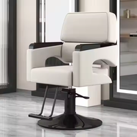 Fauteuil de coiffure moderne en cuir pivotant avec fonction de levage et de massage pour salons de coiffure, hôtels et maison - Mobilier métallique
