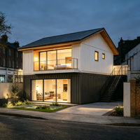 Maison préfabriquée en conteneur, maison d'hôtes modulaire portable, villa en conteneur maritime avec chambre pour location scolaire
