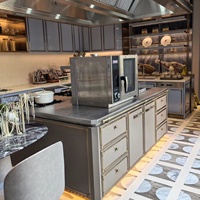Suite de cuisine îlot en acier inoxydable de luxe sur mesure avec four à convection à induction pour les cuisines des hôtels 5 étoiles