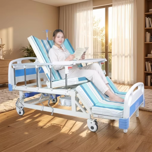 Cama de Hospital Manual de 3 Funciones con Inodoro y Colchón Impermeable, Metálica Blanca, para Cuidado de <span class=keywords><strong>Ancianos</strong></span> en el Hogar - Product Image 5