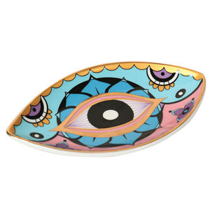 Plateau décoratif en céramique œil de démon, forme ovale créative, pour la maison et le porche, exclusivité transfrontalière - Product Image 4