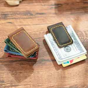 Cartera de Cuero Vacuno de Lujo Hecha a Mano con Cierre Magnético, Tarjetero, Clip para Billetes, Delgada y Portátil para Hombre - Product Image 4