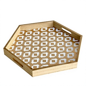Bandejas y Platos Decorativos de Madera Gruesa, Ecológicos, Aptos para Lavavajillas y Microondas, para Uso Doméstico en Fiestas - Product Image 5
