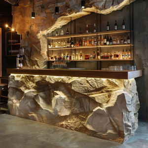 เคาน์เตอร์ต้อนรับแบบโค้งมินิมอล ทำจากไฟเบอร์กลาส ขยายได้ ทันสมัย เหมาะสำหรับร้านเสริมสวย บาร์ เคาน์เตอร์แคชเชียร์ โรงแรม ล็อบบี้ - Product Image 4