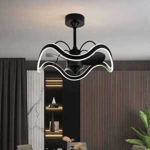 Lustre électrique LED moderne simple ventilateur de plafond intégré pour la maison pour salon salle à manger pour table à manger domestique en plastique - Product Image 6