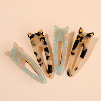 Mi Dairy Chat Mignon Acrylique Plastique Écaille de Tortue Épingles à Cheveux en Acétate de Cellulose Femme et Fille Goutte d'Eau